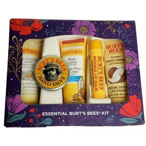 New Burt's Bees Essentials Kit Lotion Salve Cleanser Cream Lip Balm Travel Sizes